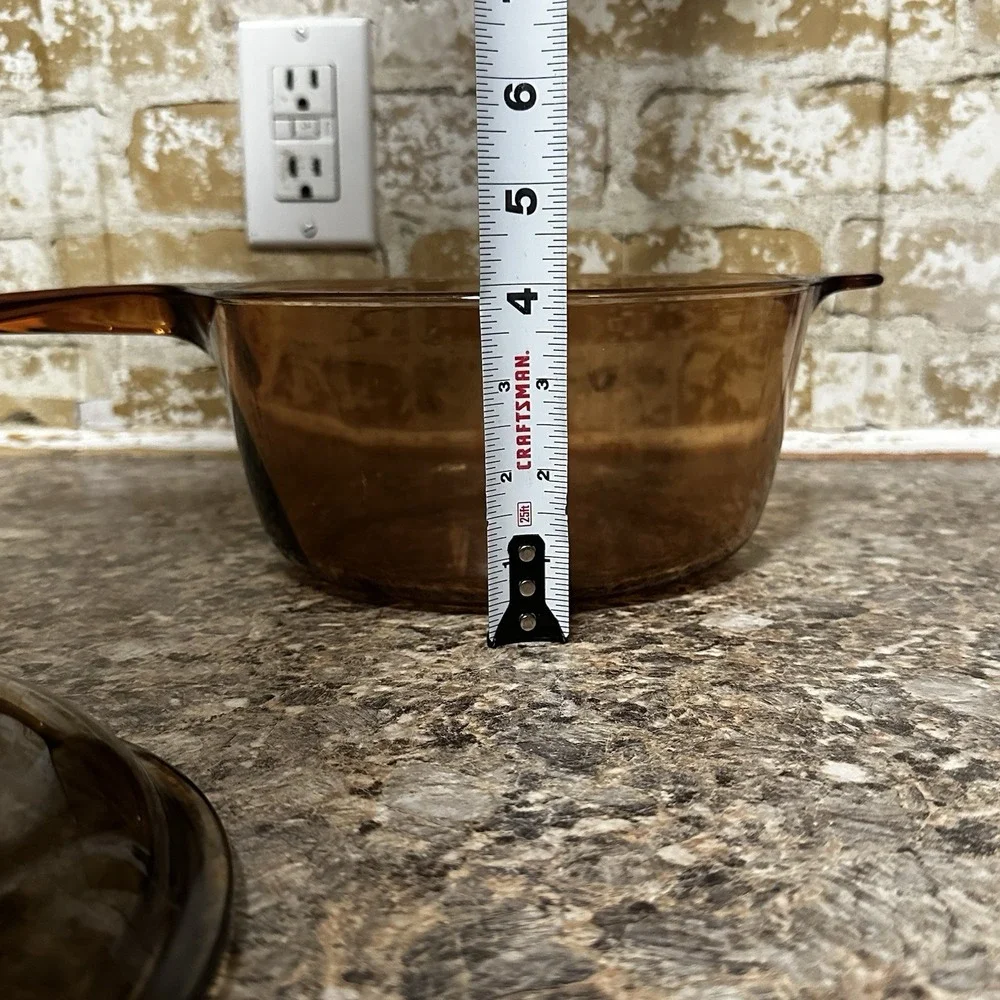Vintage VISION by Corning 2.5L Sauce Pan With PYREX Lid V2.5C Amber USA